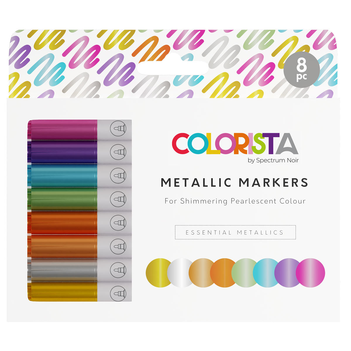 Crafter's Companion Colorista - Metallic Marker - Essential Metallics 8pc