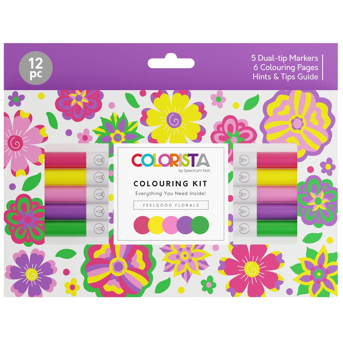 Crafter's Companion Colorista - Colouring Kit - Feelgood Florals 12pc