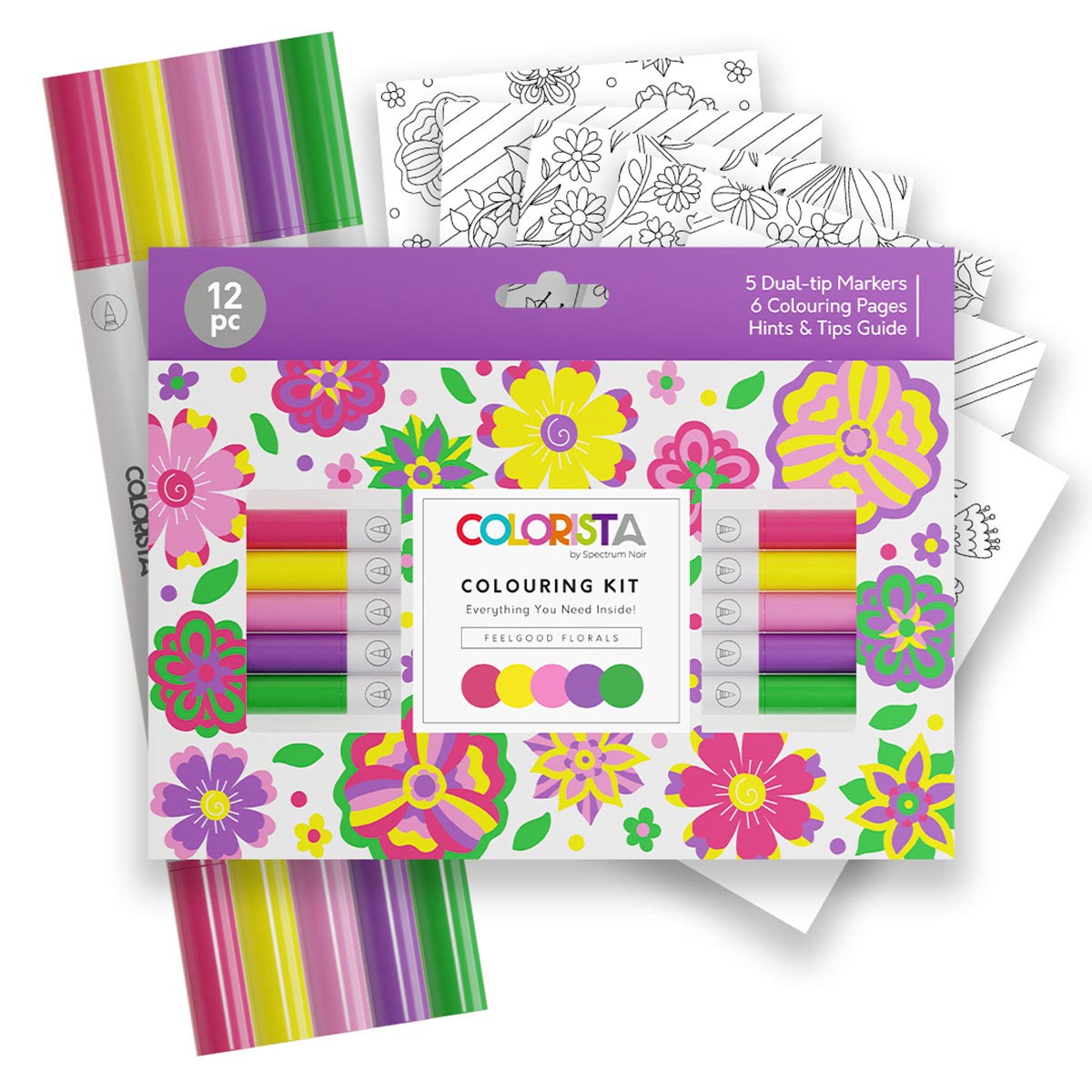 Crafter's Companion Colorista - Colouring Kit - Feelgood Florals 12pc
