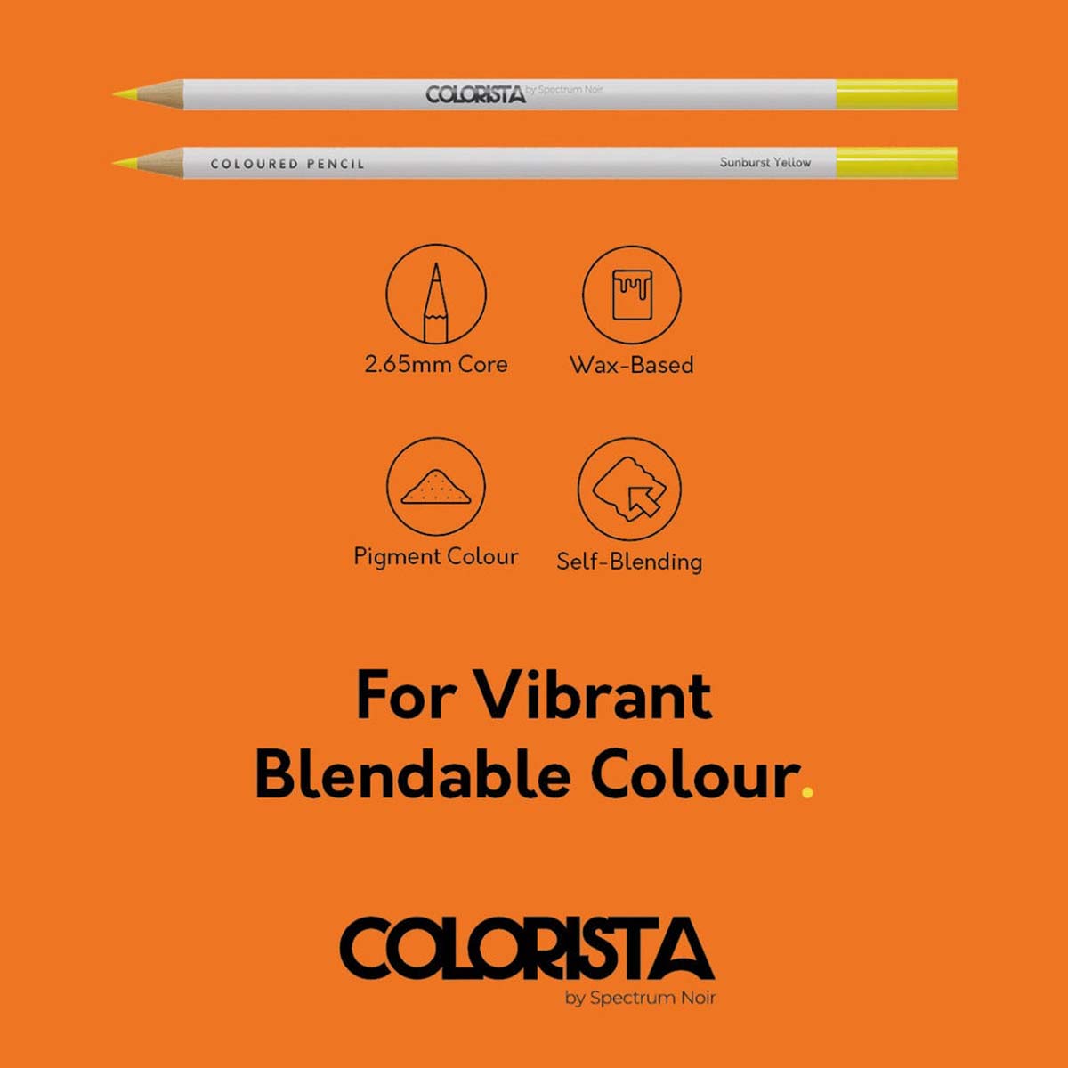 Crafter's Companion Colorista - Coloured Pencil - Bright & Vivid 12pc