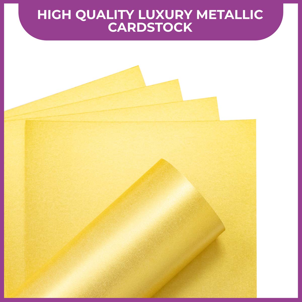 Crafter's Companion Centura Pearl Metallic A4 Single Colour 10 Sheet Pack - Pale Gold