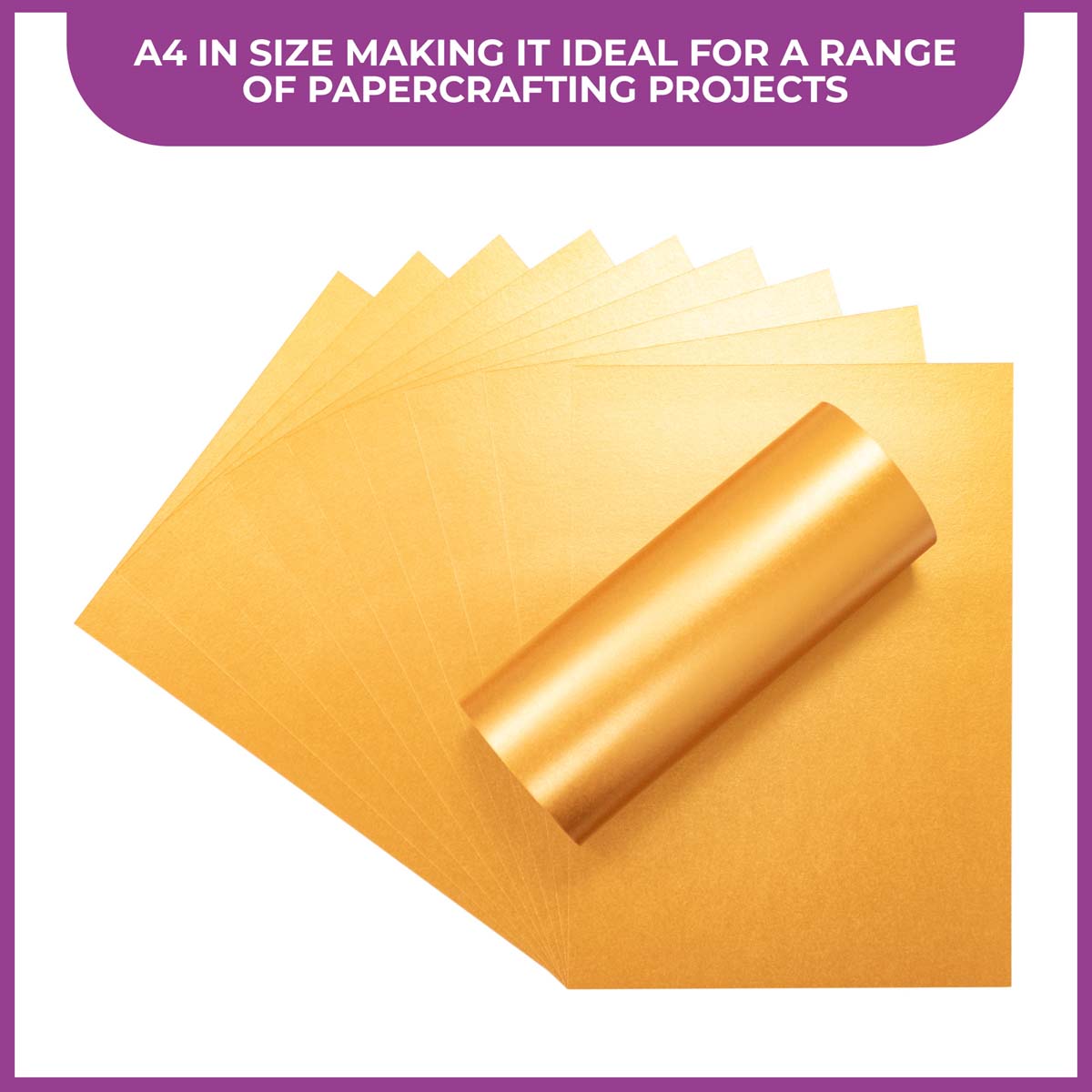 Crafter's Companion Centura Pearl Metallic A4 Single Colour 10 Sheet Pack - Rose Gold