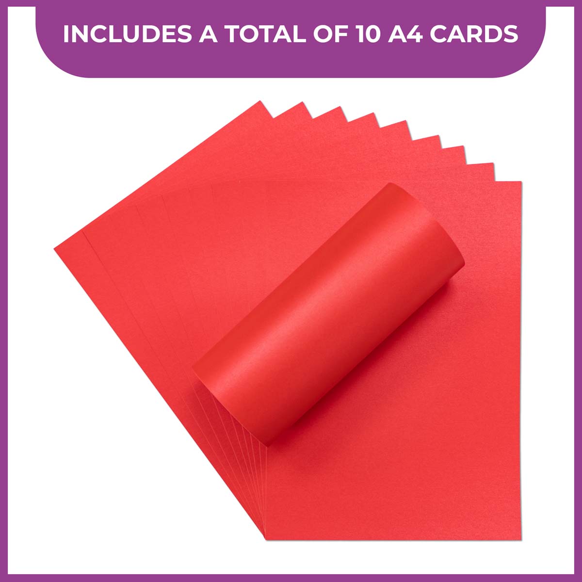 Crafter's Companion Centura Pearl Single Colour A4 10 Sheet Pack - Xmas Red