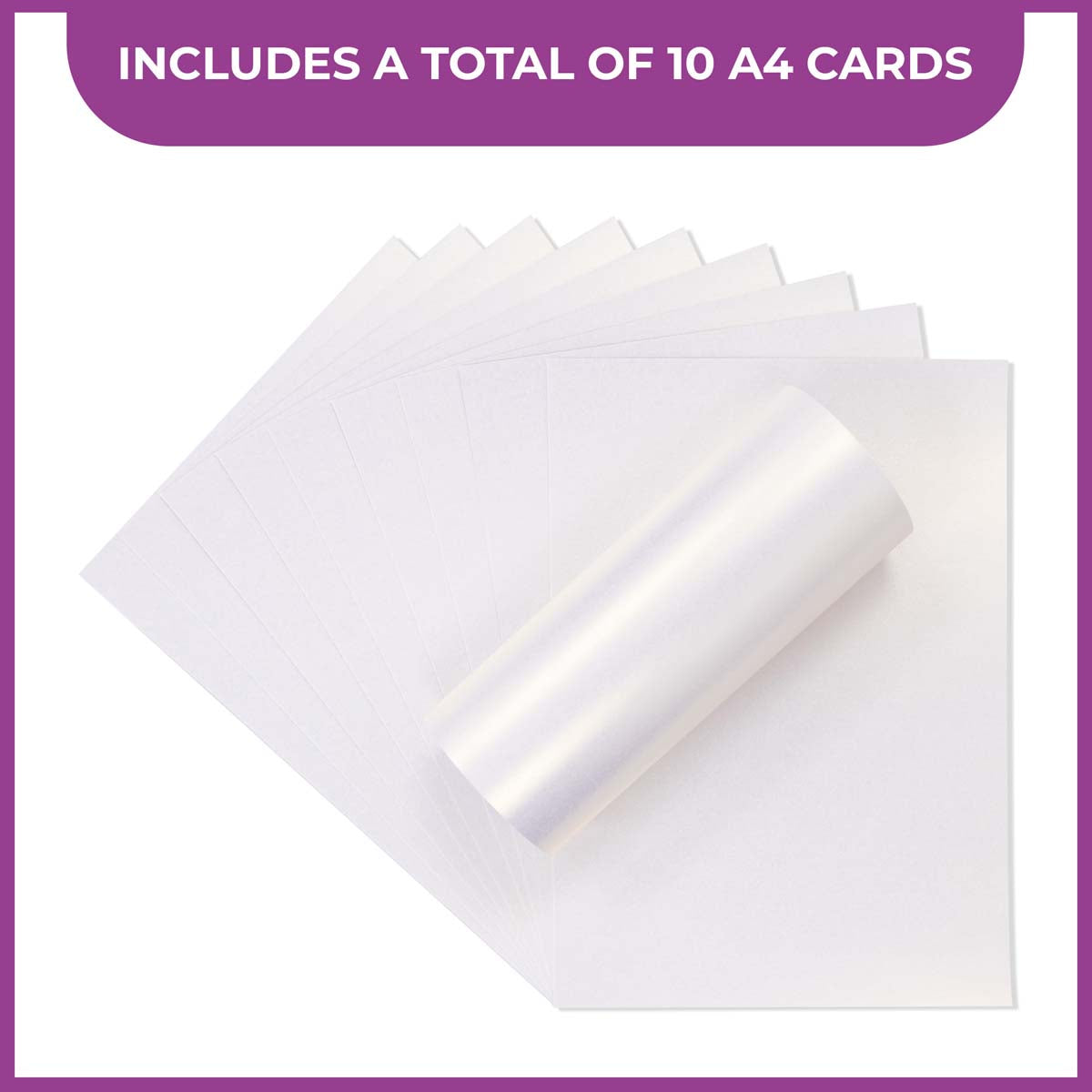 Crafter's Companion Centura Pearl Snow White Hint of Gold A4 Printable Card Pack - 10 Sheets