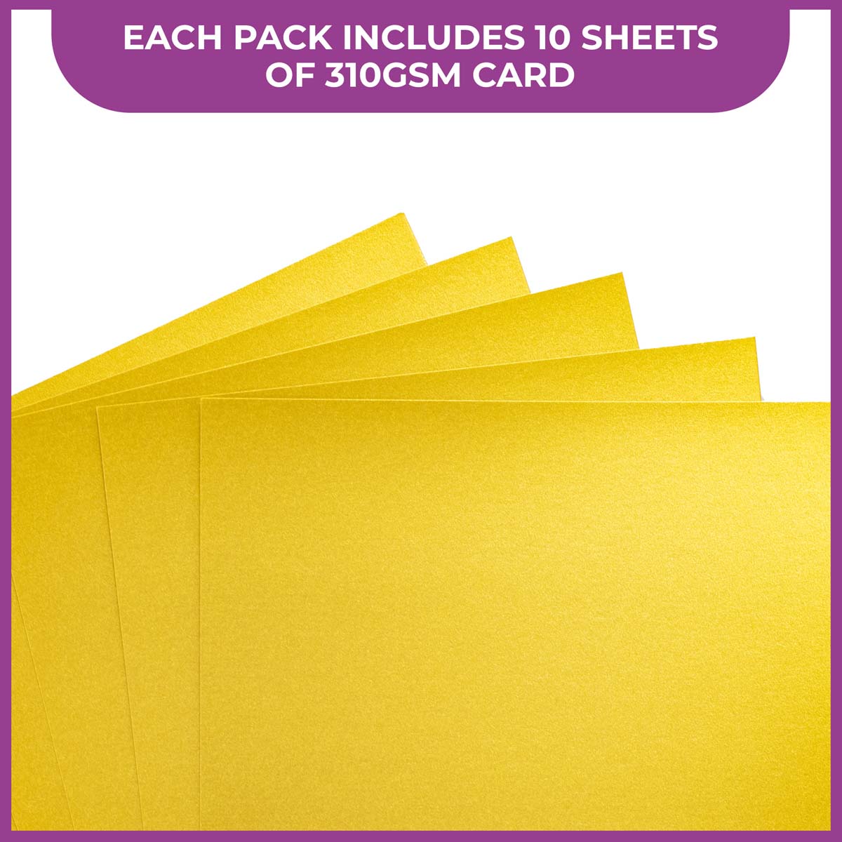 Crafter's Companion Centura Pearl Metallic A4 Single Colour 10 Sheet Pack - Solar Gold