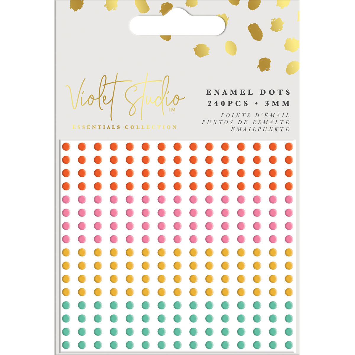 Crafter's Companion Violet Studio Enamel Dots - Brights - 240 Piece