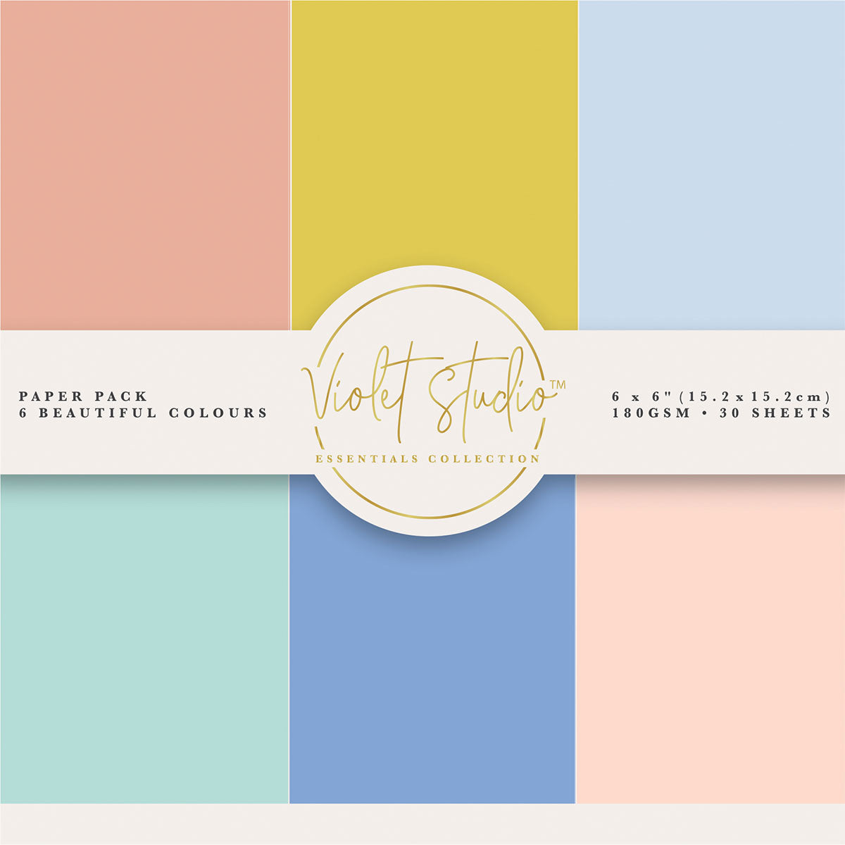 Crafter's Companion Violet Studio 6" x 6" Double Sided Paper Pad - Pastels