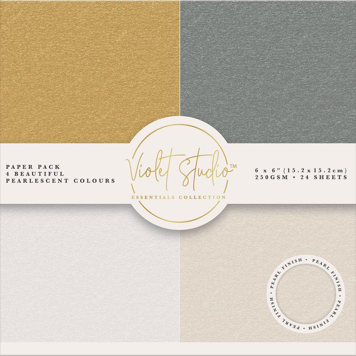 Crafter's Companion Violet Studio 6" x 6" Double Sided Paper Pad - Pearlescent