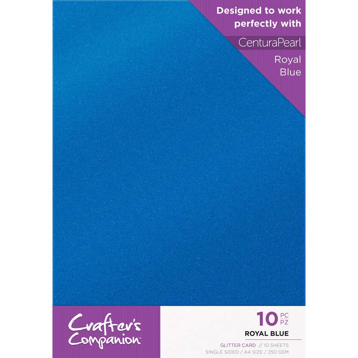 Crafter's Companion Glitter Card 10 Sheet Pack - Royal Blue