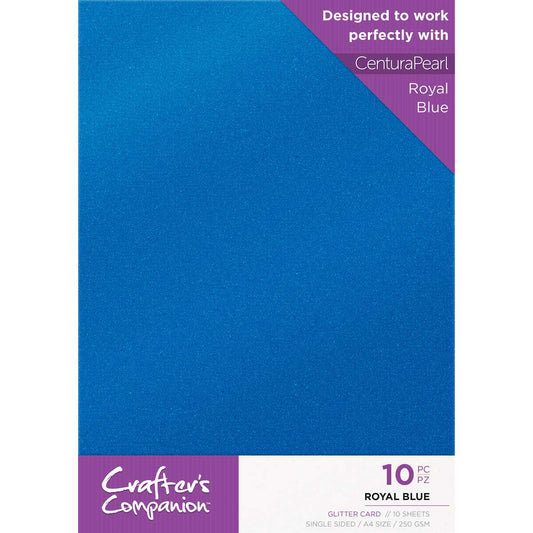 Crafter's Companion Glitter Card 10 Sheet Pack - Royal Blue