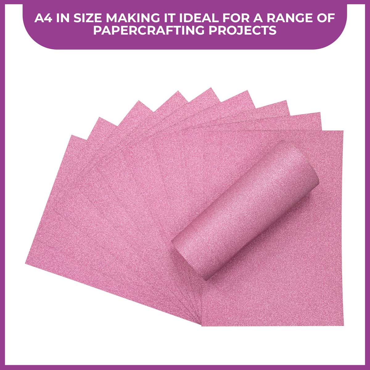 Crafter's Companion Glitter Card 10 Sheet Pack - Baby Pink