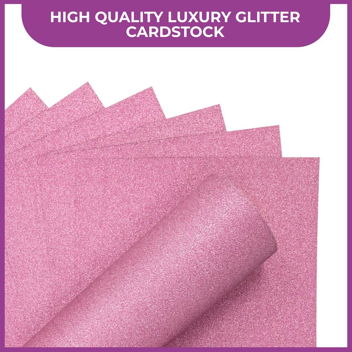 Crafter's Companion Glitter Card 10 Sheet Pack - Baby Pink