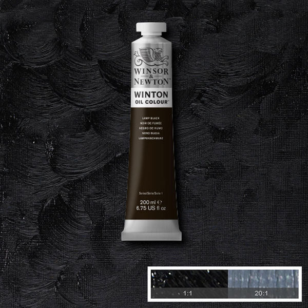 Winsor & Newton Winton Oil Colour 200ml Lamp Black - Winsor & Newton at DRK Crafts