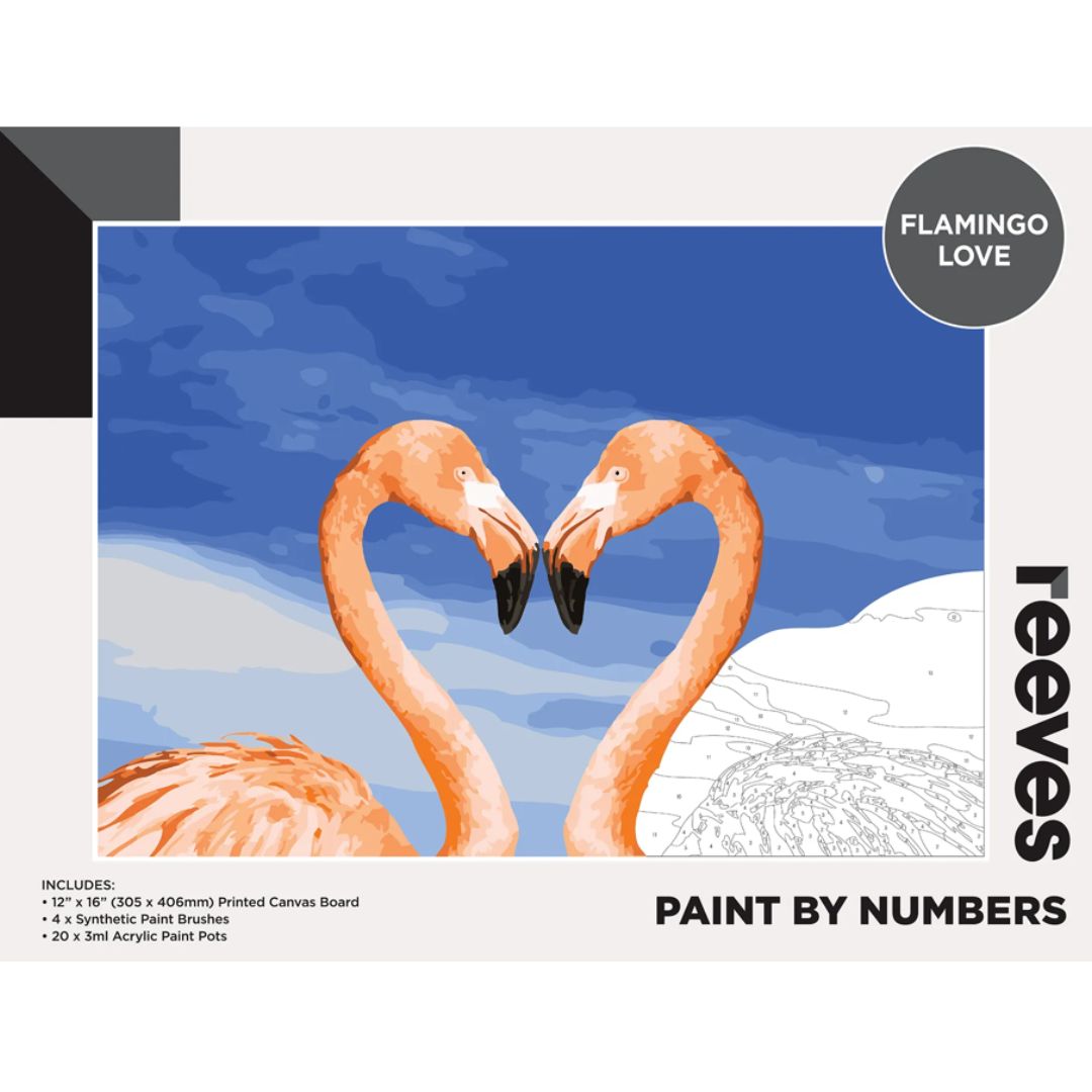Reeves Paint by Numbers 12x16 inch - Flamingo Love