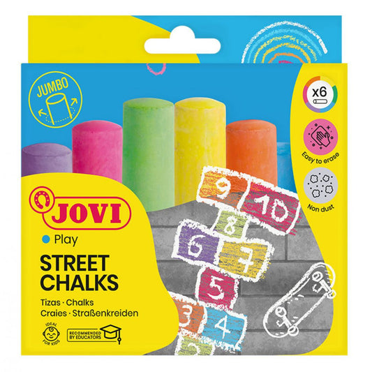 Jovi Jumbo Street Chalk – 6 Assorted Colours