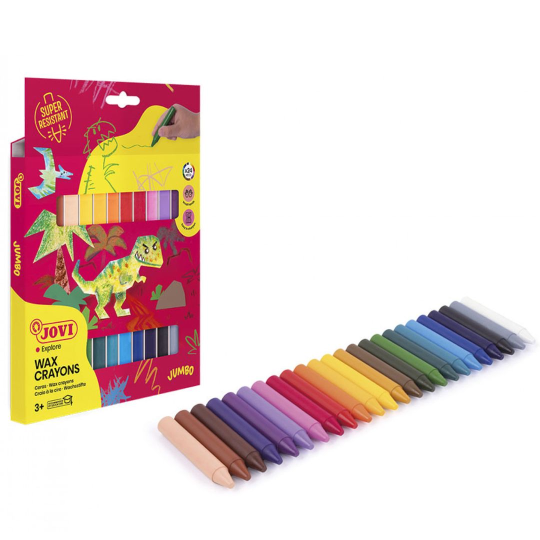 Jovi Wax Crayons Jumbo – Case of 24 – Assorted Colours
