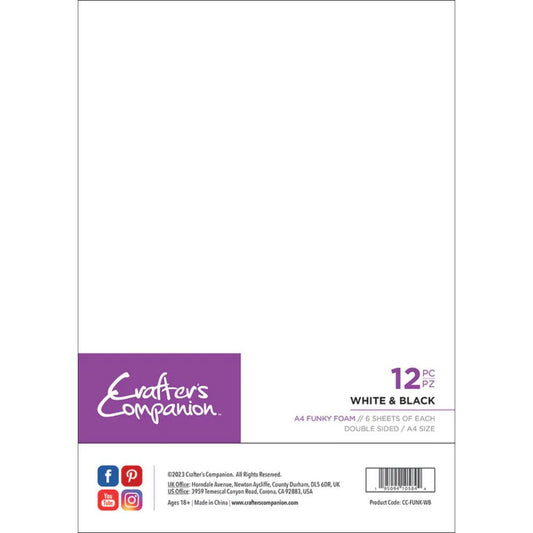 Crafter's Companion A4 Funky Foam - White & Black 12pc