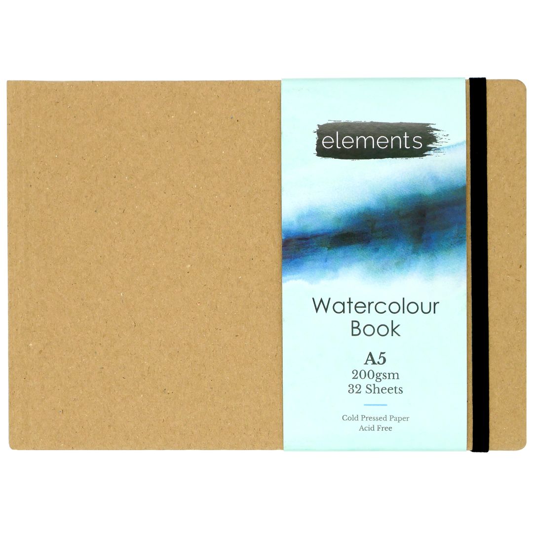 Elements Watercolour Paper Hardback Book Landscape 32s 200gsm - A5 – High Quality Art Paper