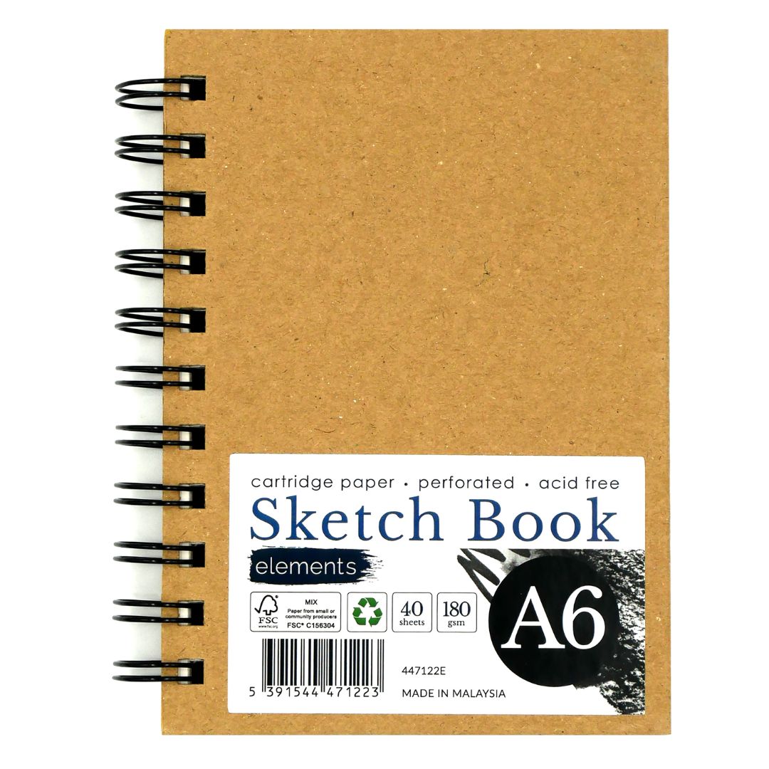 Elements A6 Sketchbook Portrait Kraft 180gsm 40s – Art & Craft Essential