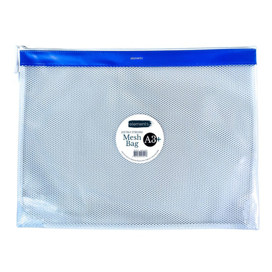 Elements PVC Mesh Bag with Blue colour strip A3+ – Art & Craft Essential