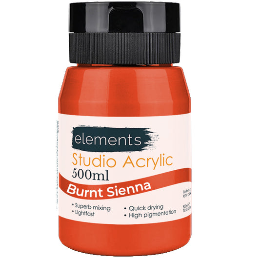 Elements 500ml Acrylic Burnt Sienna – Art & Craft Essential