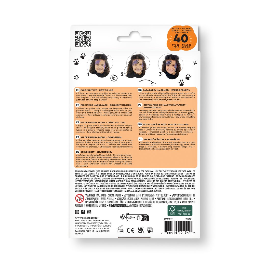 Snazaroo Face Paint Halloween Characters Face Painting Kit