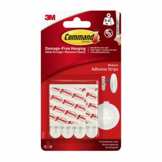 3M Command Refill Adhesive Strips - Medium - 10 pk