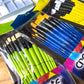 Create Yellow Long Handle Acrylic Brush Pack of 12