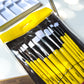 Create Yellow Long Handle Acrylic Brush Pack of 12