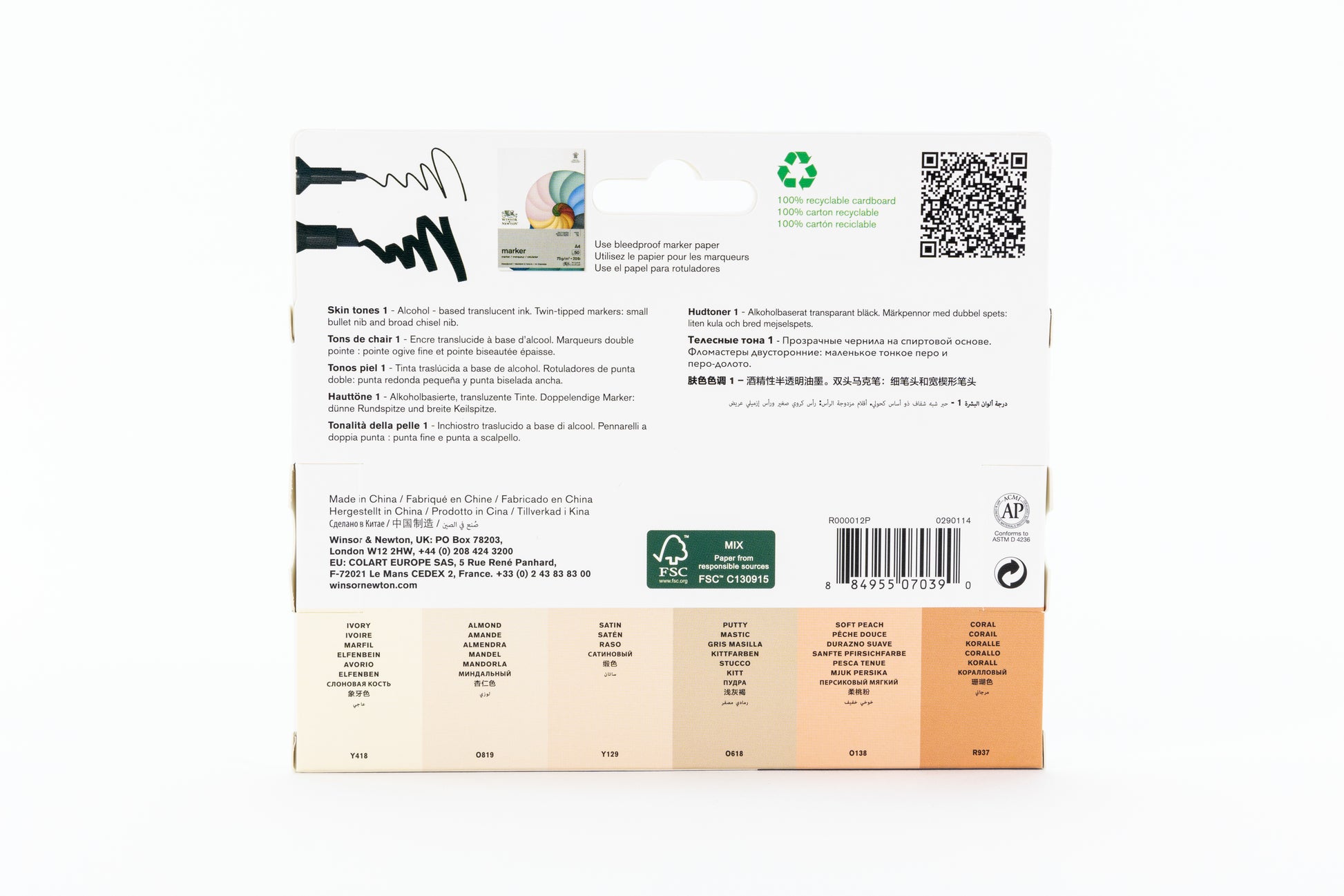 Winsor & Newton Promarker 6 Set - Skin Tones Set 1 - Winsor & Newton at DRK Crafts