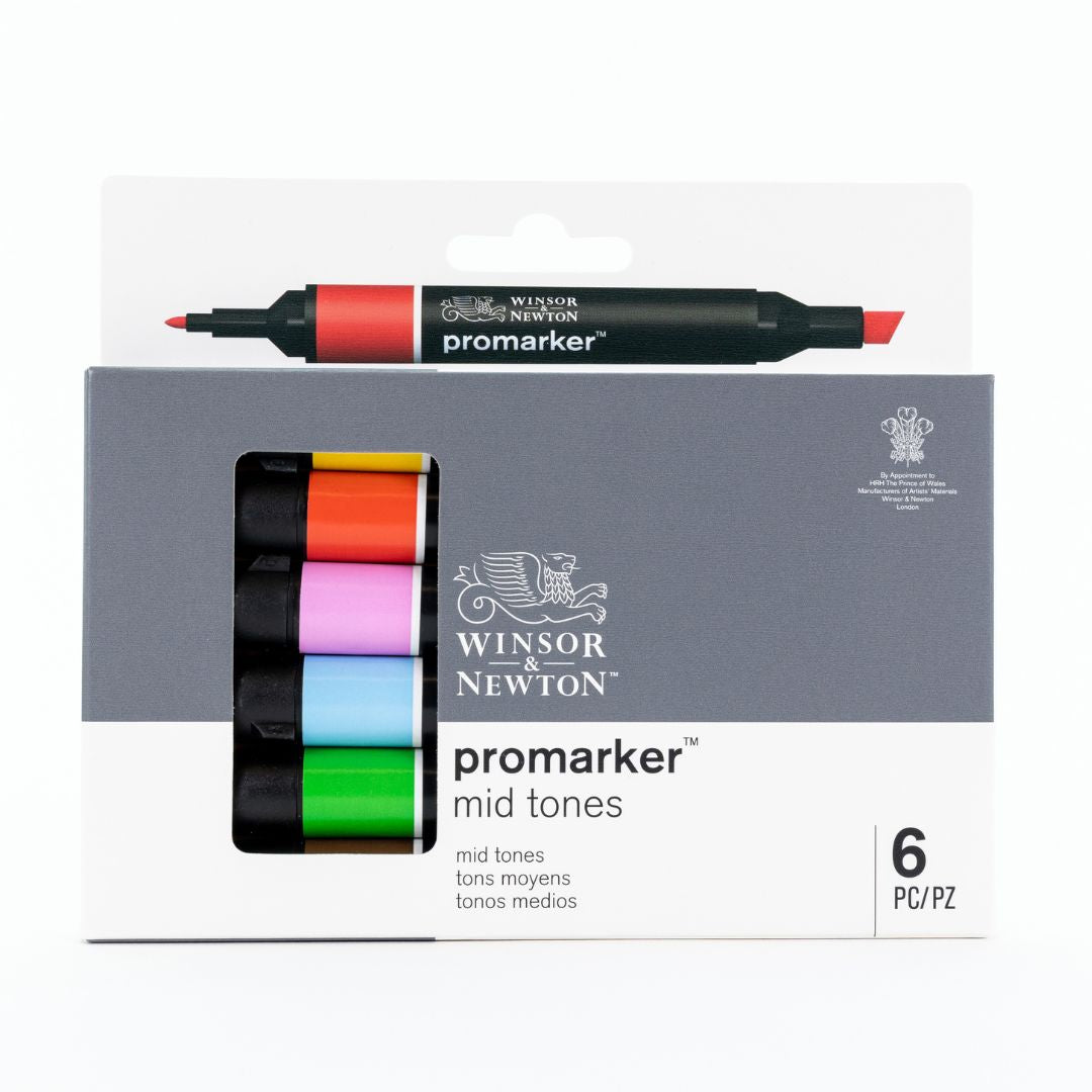 Winsor & Newton ProMarker - 6 Mid Tones - Winsor & Newton at DRK Crafts