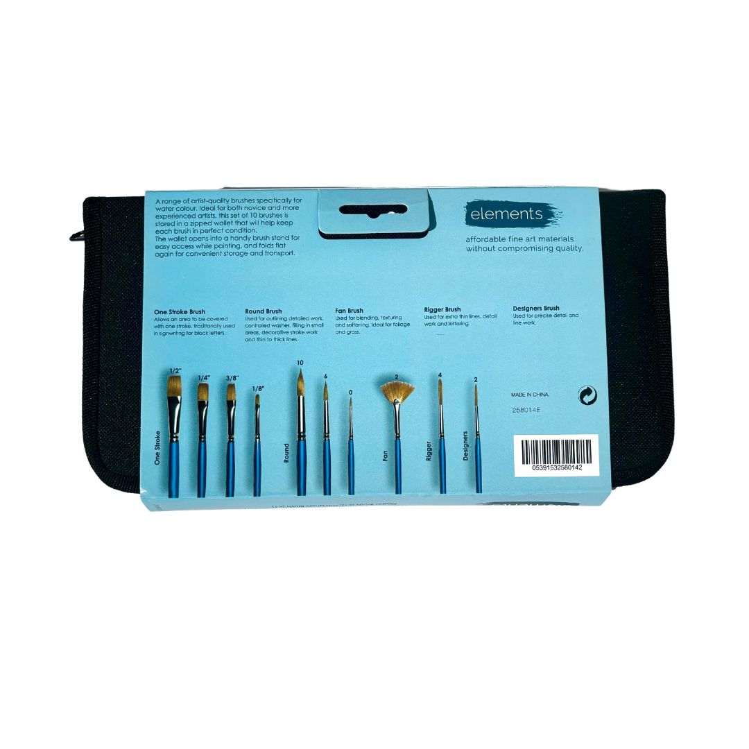 Elements Watercolour 10 Brush Stand – Premium Artist Brush Set