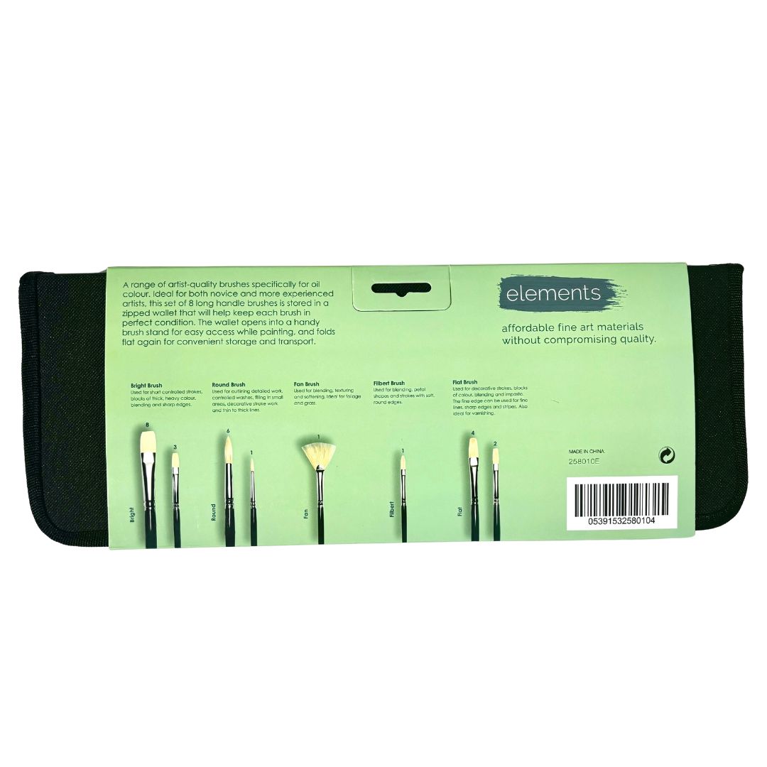 Elements Oil 8 Brush Stand Wallet – Premium Artist Brush Set
