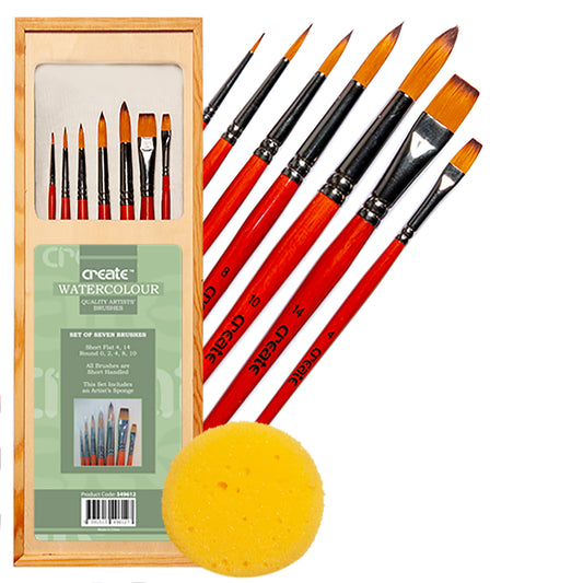 Create Watercolour Wooden Brush Set