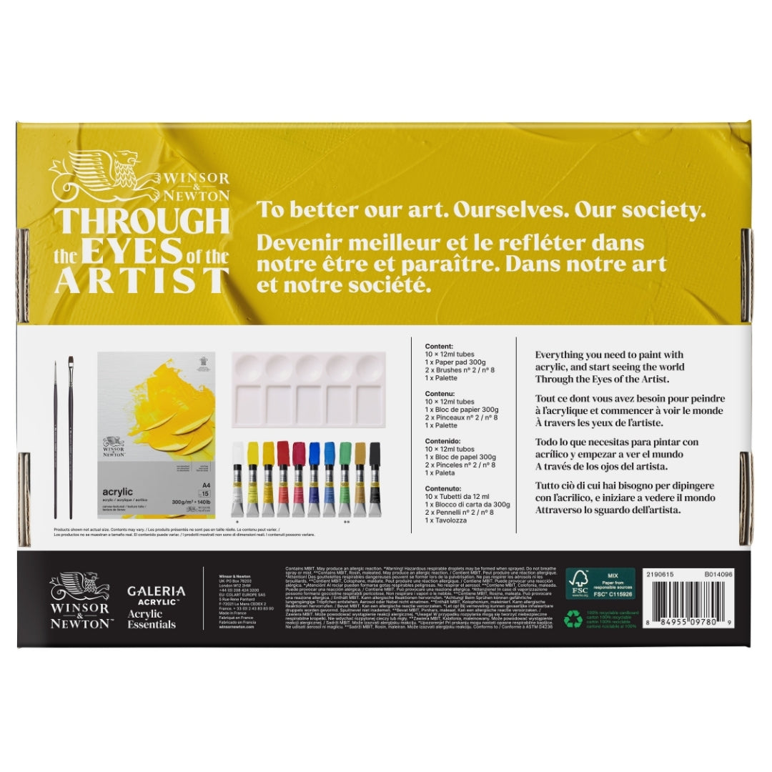 Winsor & Newton Galeria Acrylic Cardboard Set 10X12ml - Winsor & Newton at DRK Crafts