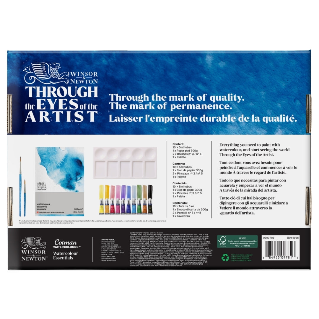 Winsor & Newton Cotman Watercolour Cardboard Set 10X5ml - Winsor & Newton at DRK Crafts