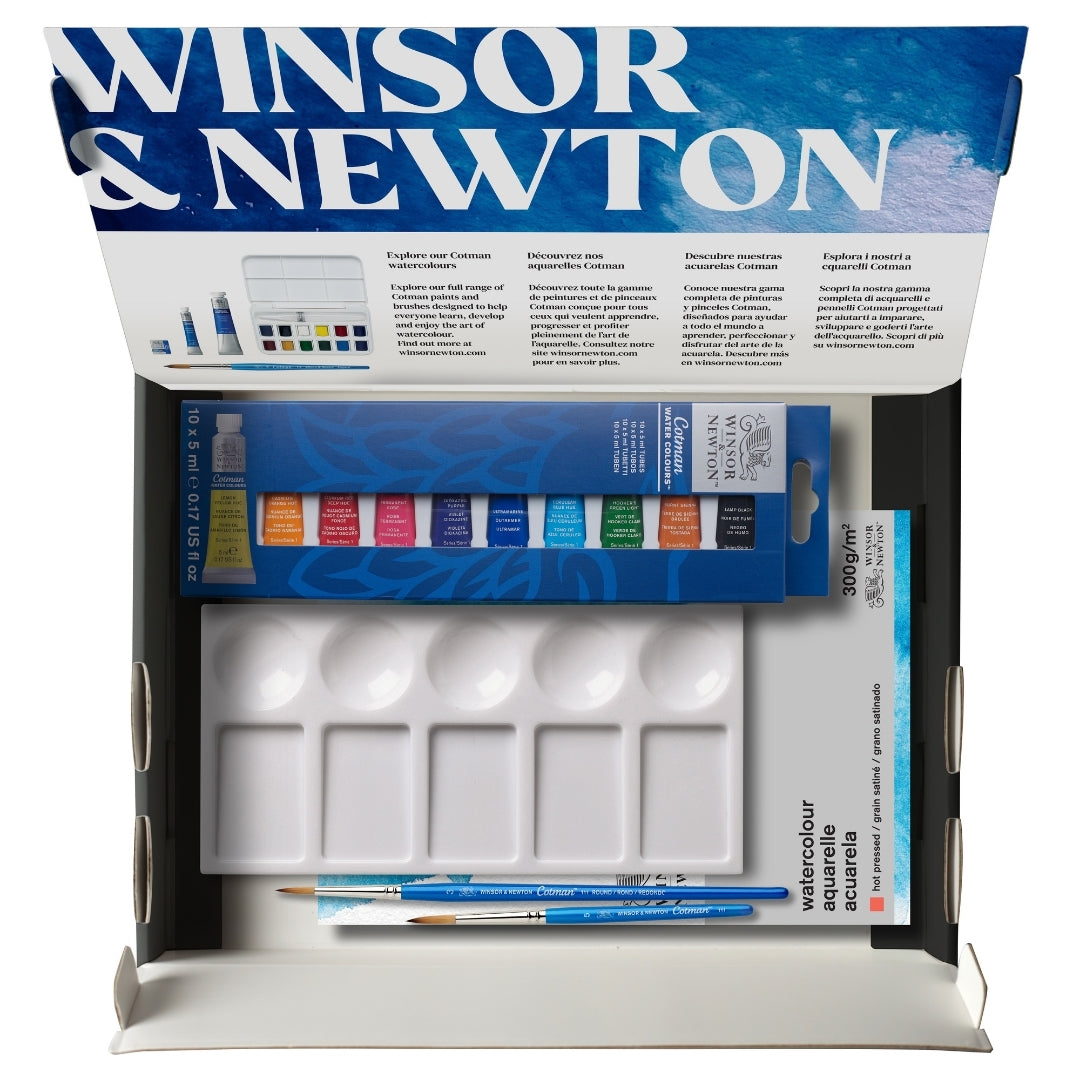 Winsor & Newton Cotman Watercolour Cardboard Set 10X5ml - Winsor & Newton at DRK Crafts