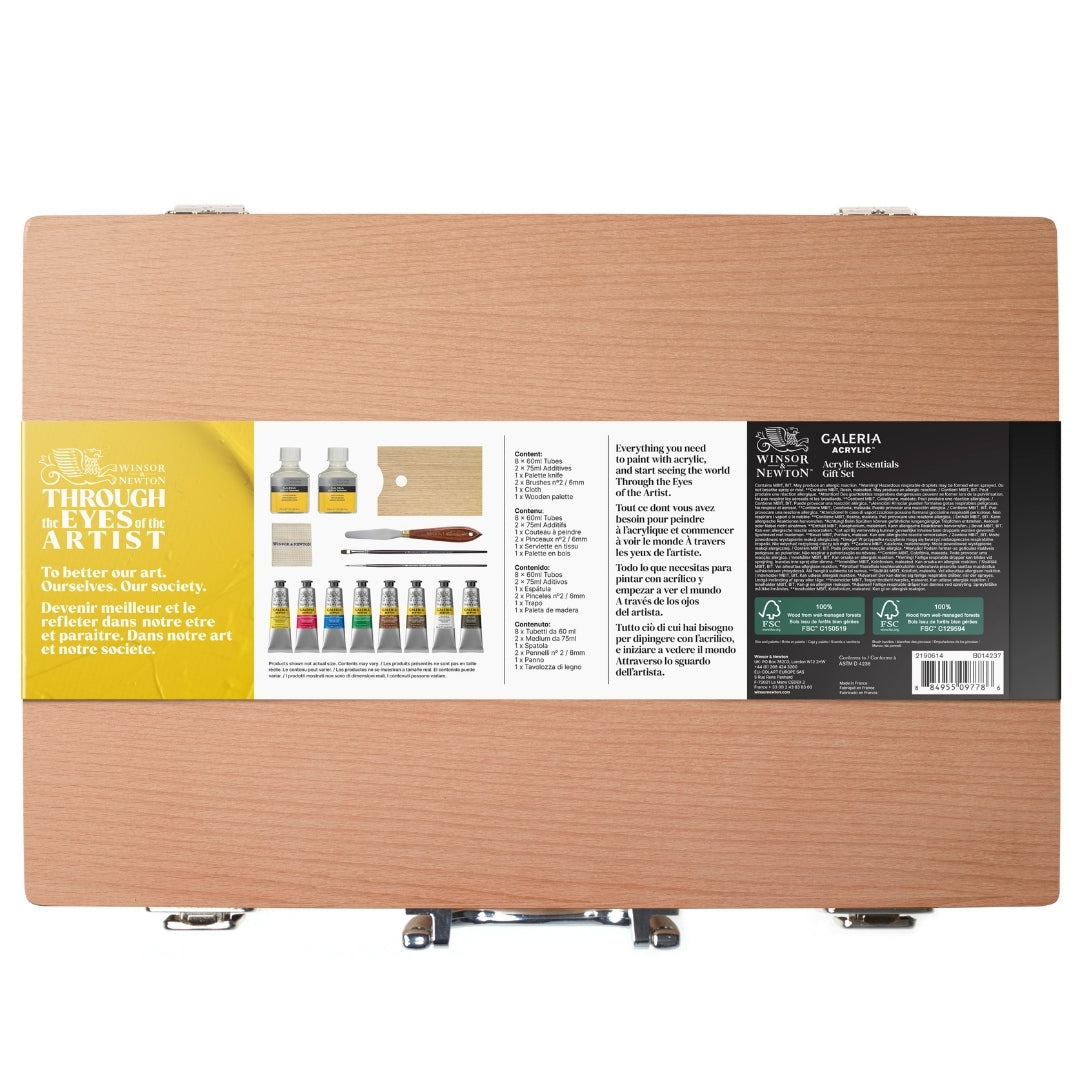 Winsor & Newton Galeria Wooden Set 8x60ml - Winsor & Newton at DRK Crafts