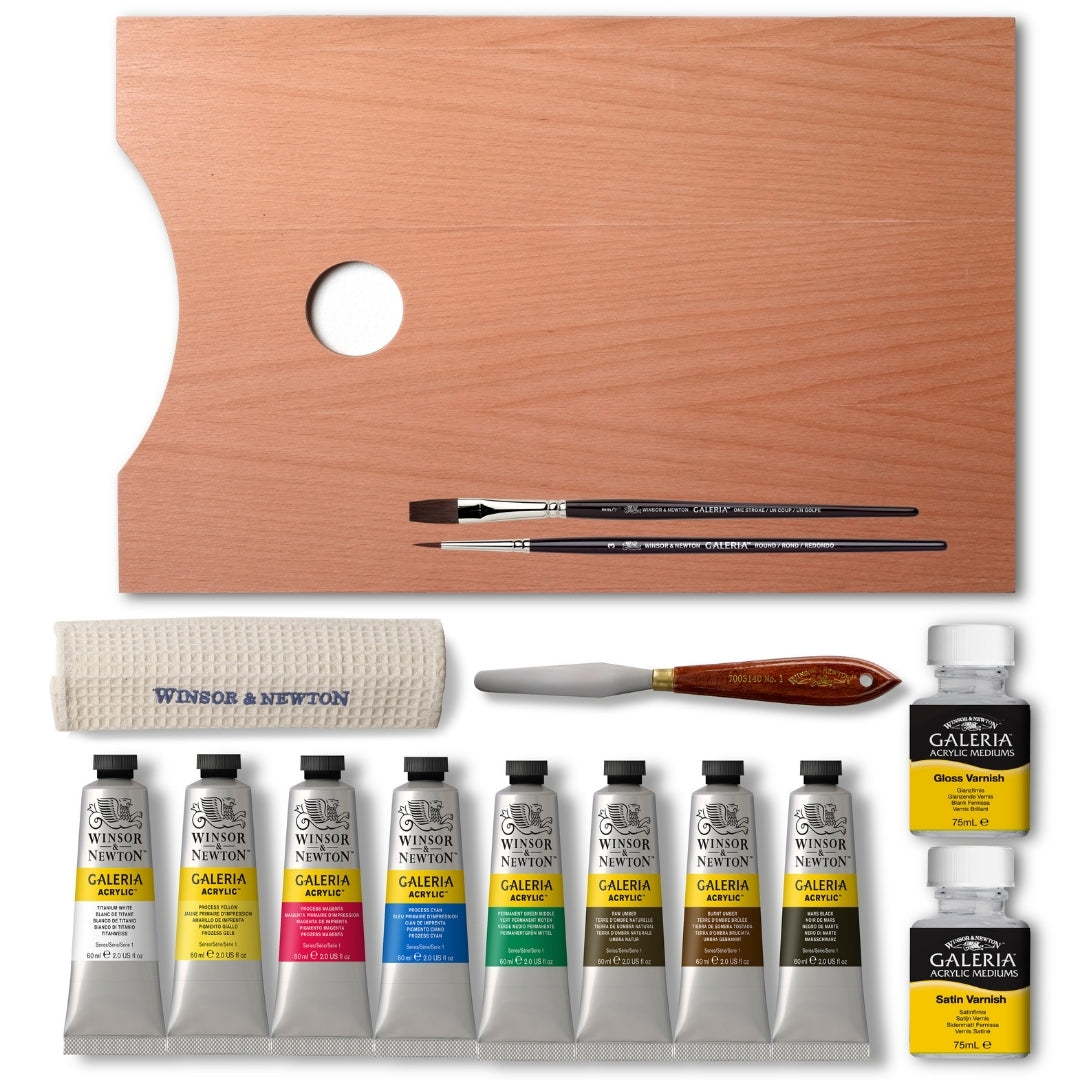 Winsor & Newton Galeria Wooden Set 8x60ml - Winsor & Newton at DRK Crafts