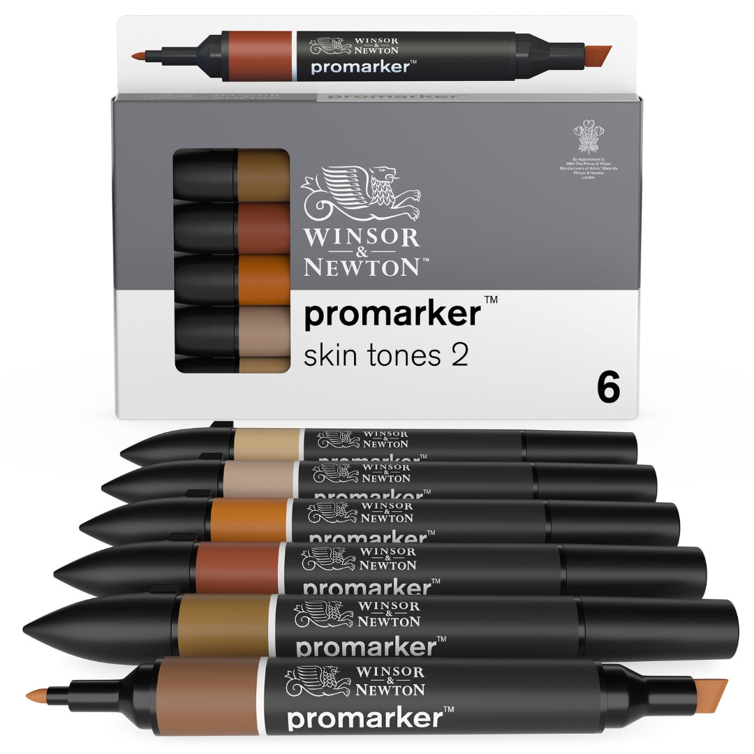 Winsor & Newton ProMkr x6 Skin Tones Set 2 - Winsor & Newton at DRK Crafts