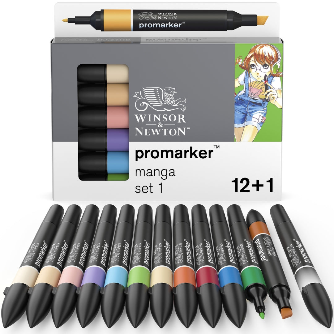 Winsor & Newton ProMkr 12+1 Manga Set 1 - Winsor & Newton at DRK Crafts