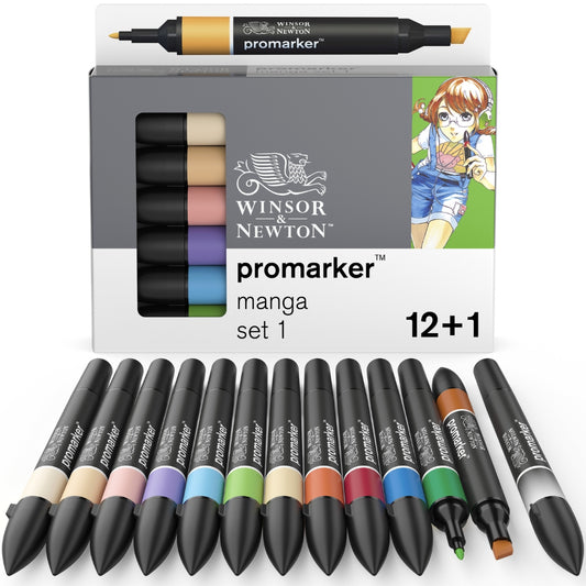 Winsor & Newton ProMkr 12+1 Manga Set 1 - Winsor & Newton at DRK Crafts