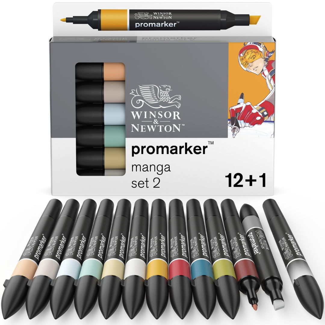Winsor & Newton Promarker 12+1 Set - Manga Set 2 - Winsor & Newton at DRK Crafts