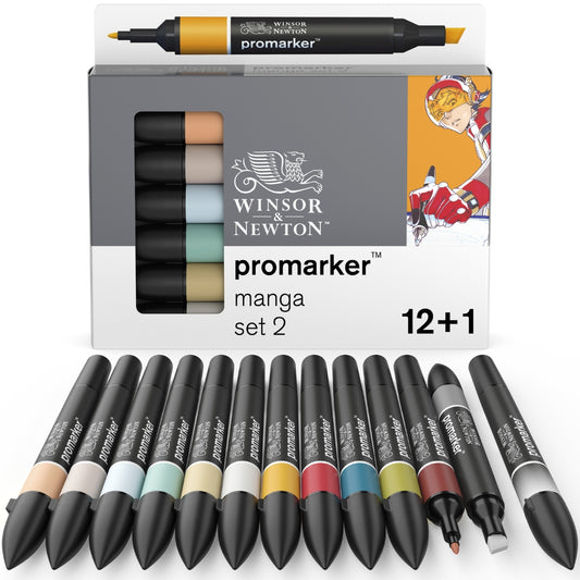 Winsor & Newton Promarker 12+1 Set - Manga Set 2 - Winsor & Newton at DRK Crafts
