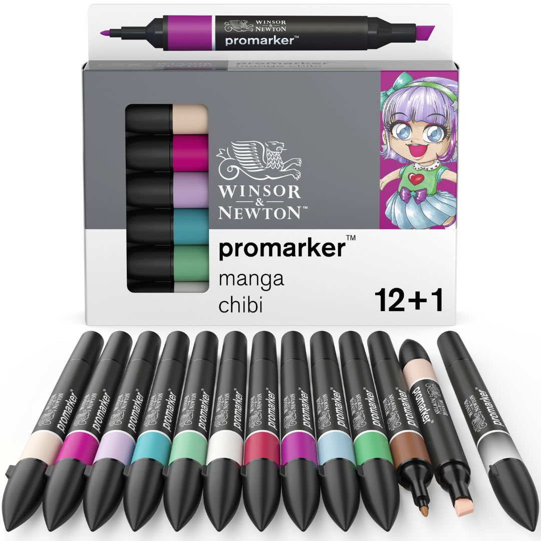 Winsor & Newton ProMkr 12+1 Manga Chibi - Winsor & Newton at DRK Crafts