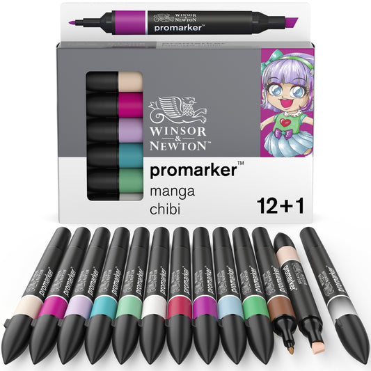 Winsor & Newton ProMkr 12+1 Manga Chibi - Winsor & Newton at DRK Crafts