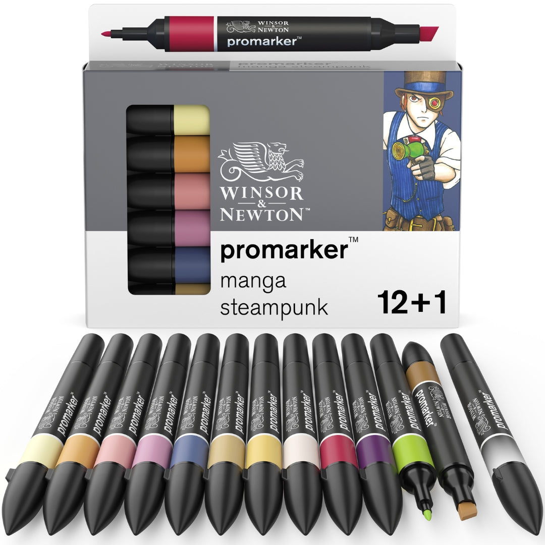 Winsor & Newton Promarker 12+1 Set - Manga Steampunk - Winsor & Newton at DRK Crafts