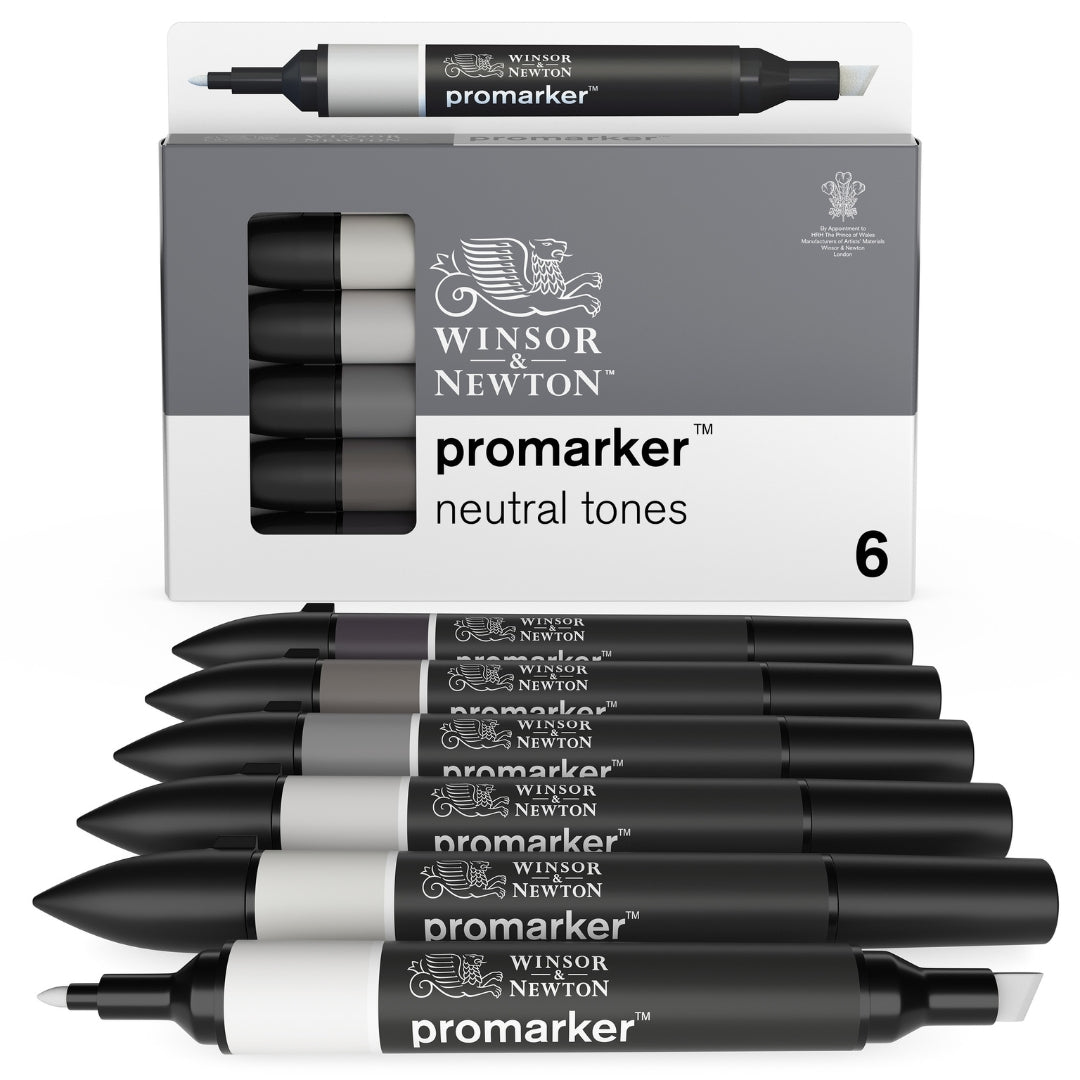 Winsor & Newton Promarker 6 Neutral Tones - Winsor & Newton at DRK Crafts