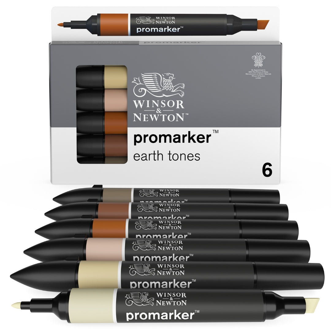 Winsor & Newton Promarker 6 Set - Earth Tones - Winsor & Newton at DRK Crafts