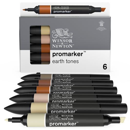 Winsor & Newton Promarker 6 Set - Earth Tones - Winsor & Newton at DRK Crafts